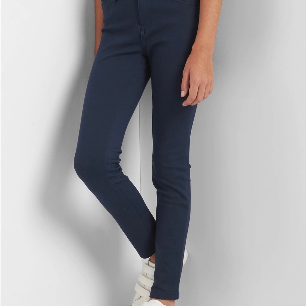 GAP Black Uniform Ponte Pants Adjustable Waist Girls Size 5
